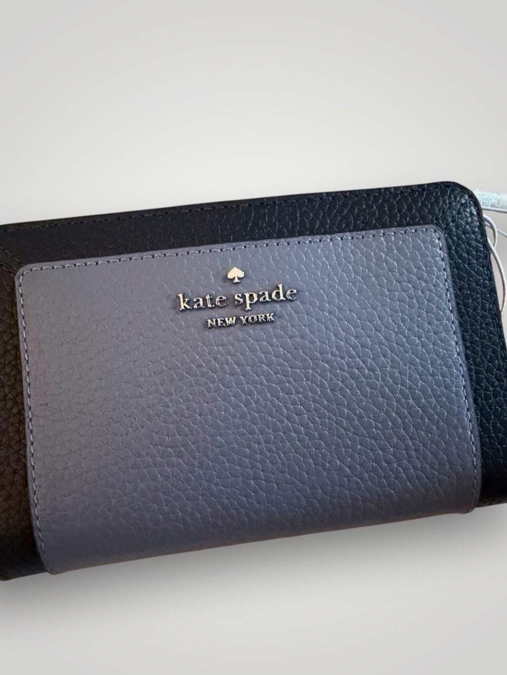 kate spade Two-Tone Pebbled Leather LENA Wallet Parisian Blue